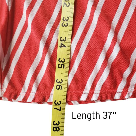 Max Studio Fit & Flare Candy Cane Red & White Stripe Deep V Neck Dress Size S - Picture 11 of 13